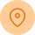 Orange circular icon with location or map pin symbol
