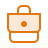Orange circular icon with briefcase symbol