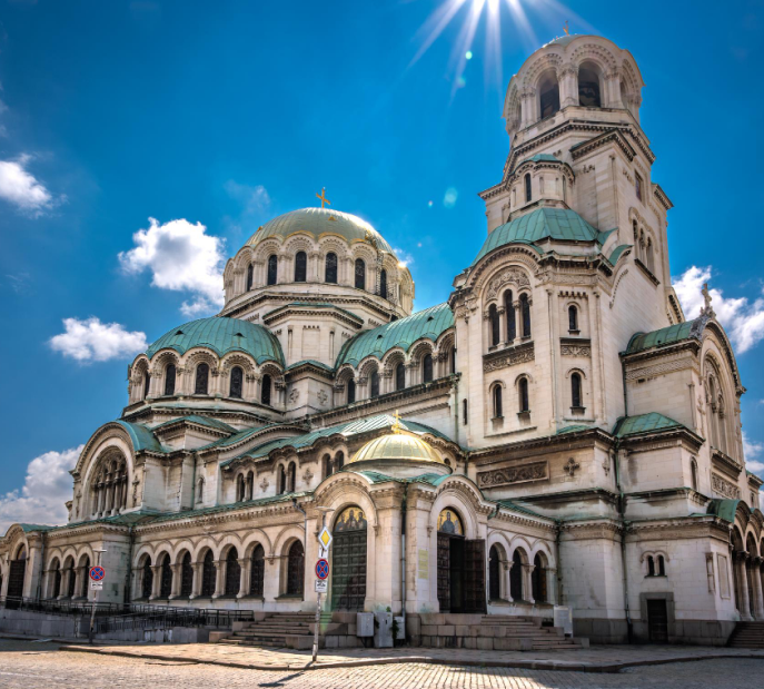 St. Basil's Cathedral in Moscow with its distinctive colorful onion domes