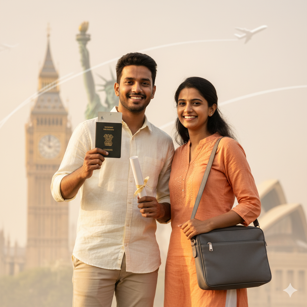 Happy couple or students embracing outdoors in casual clothing
